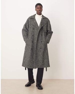 ASOS Extreme Oversized Wool Look Overcoat - Gray