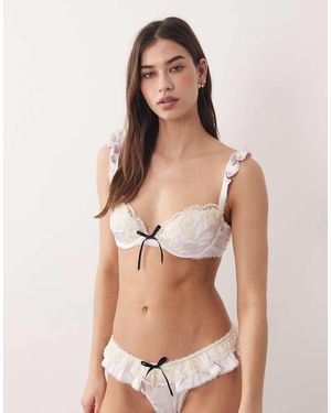 For Love & Lemons Beugel-Bh Met Hartvormige Halslijn En Kanten Detail - Naturel