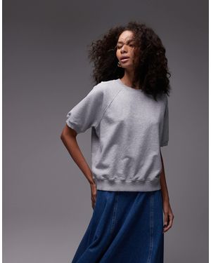 ARKET Soft Terry Sweatshirt With Short Sleeves - Grey