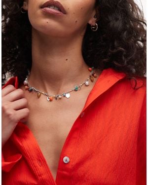 TOPSHOP – flo – kurze perlenkette - Rot