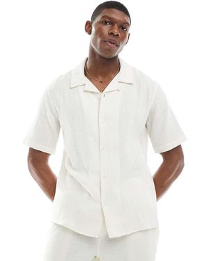 Only & Sons Revere Collar Texture Shirt Co-ord - White