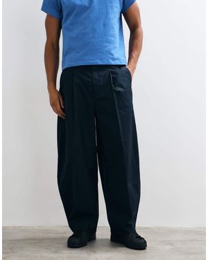 Weekday Barrel Leg Chino Trousers - Blue