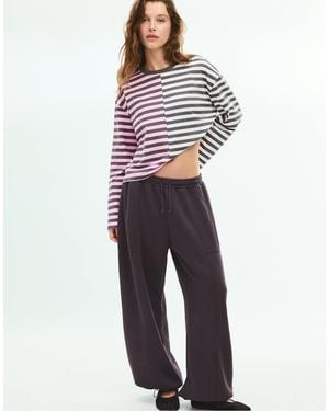 Stradivarius Multistriped Long-sleeve T-shirt - Blue
