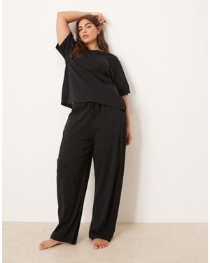 ASOS Asos Design Curve Mix & Match Cotton Pyjama Trouser - Black