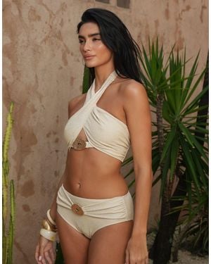 Moda Minx X Zoe Servini Glitter Wrap Bikini Top - Green