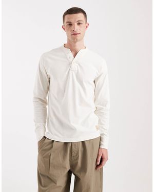 Hollister Long Sleeve Henley Top - White