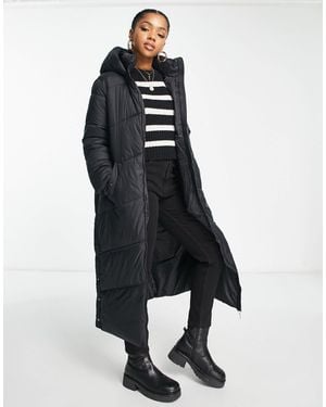 Vero Moda – wattierter maxi-mantel - Blau