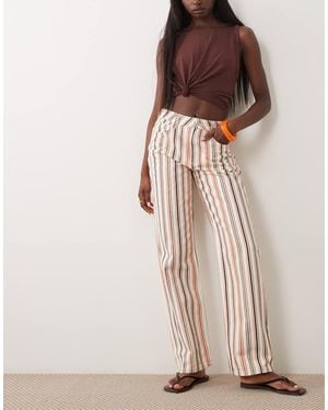 ASOS Vaqueros Beis A Rayas De Corte Recto-Neutro