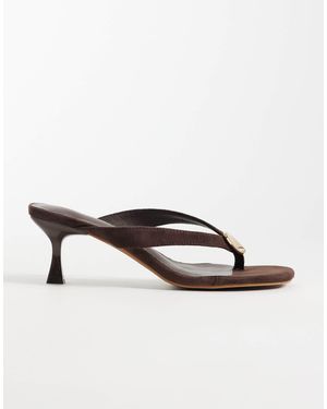 Threadbare – zehensteg-schuhe aus wildlederimitat - Braun