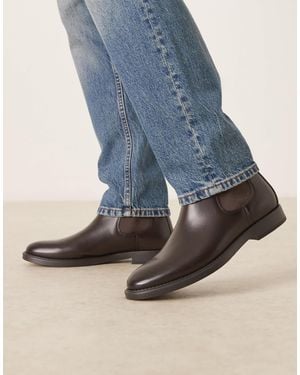 Mango Leather Chelsea Boot - Blue