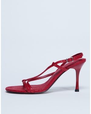 TOPSHOP Felicity Strappy High Heeled Sandal - White