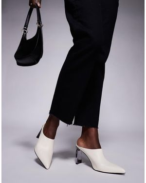 Public Desire Mules Con Puntera Fina Orianna De -Blanco - Negro