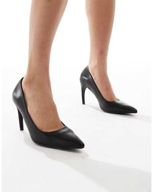 Glamorous Pointed High Heeled Court Shoes - White