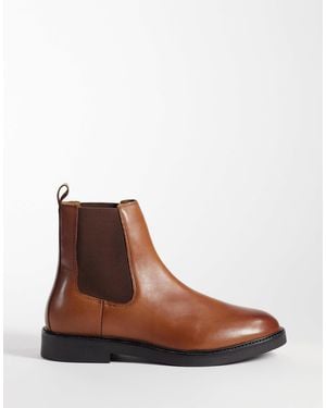 ASOS – chelsea-stiefel aus leder - Braun