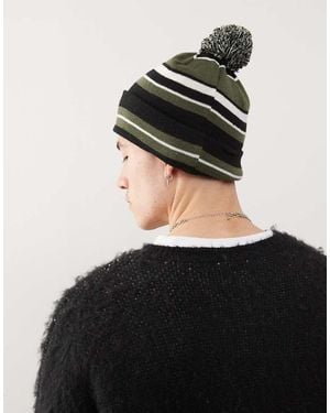 Weekday Skater Bobble Beanie - Black