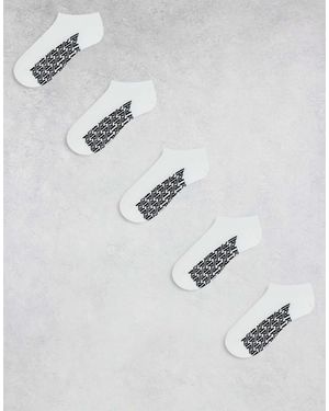 River Island – 5er-pack gerippte sneaker-socken - Mettallic