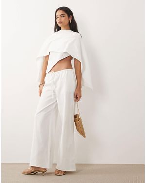Missy Empire Drawstring Waist Wide Leg Pants Co-Ord - Natural