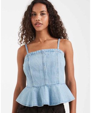 Levi's Denim Cami Met Peplum - Blauw