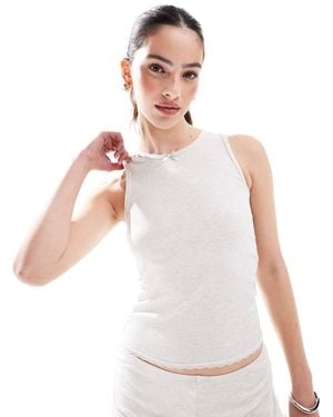 Cotton On Rib Ruffle Cami Sleep Top - White
