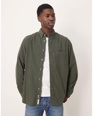 ARKET Chemise en velours côtelé avec col boutonné - kaki - Vert