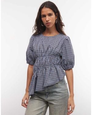 Collusion Blusa Con Dettaglio A Canale A Quadri