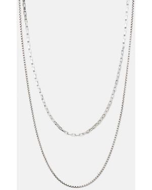 Pull&Bear Confezione Da 2 Collane Argento - Bianco