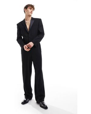 ASOS Square Shoulder Tuxedo Suit Jumpsuit - Blue