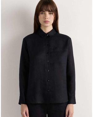 Intimissimi The Pure Linen Plain-Weave Linen Shirt - Black