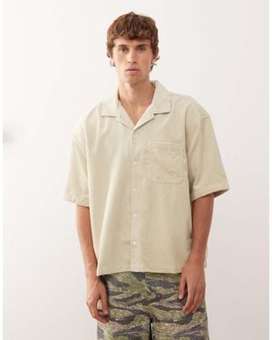Weekday Oversized Cord Revere Shirt - Natural