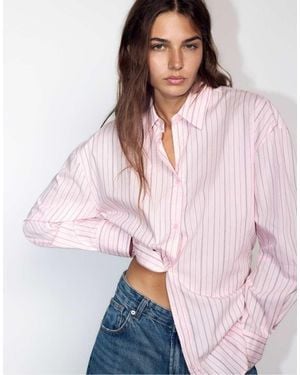 Pull&Bear Camicia A Righe Cipria - Rosa