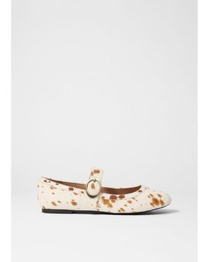 & Other Stories Ballerine Mary Jane Premium Bianche Con Fibbia E Motivo Pezzato - Marrone