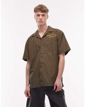 Wrangler Short Sleeve Utility Shirt - Brown