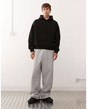 Weekday Heavyweight Jersey Oversized Wide Leg sweatpants - Gray