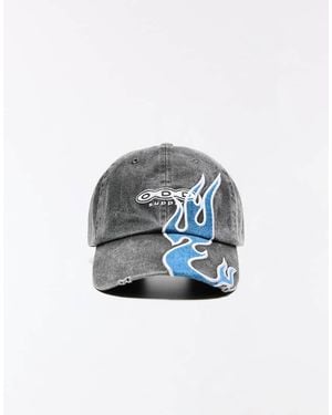 Bershka Embroidered Cap - Blue
