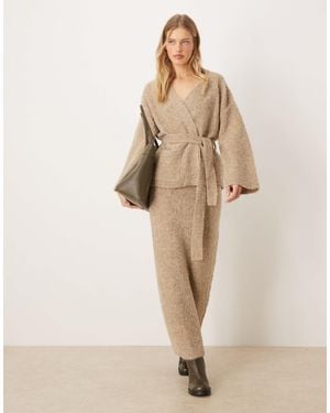 Y.A.S Premium Textured Knitted Maxi Skirt Co-ord - Natural