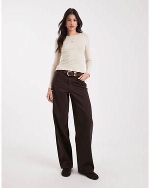 ONLY High Waist Barrel Leg Jeans - White