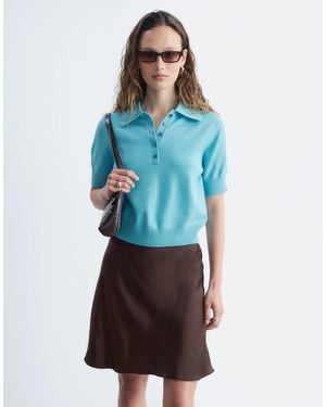 & Other Stories Kurzärmliger polo-strickpullover - Blau