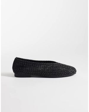 SEQWL Woven Ballet Flat - Black