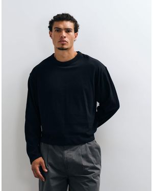 Collusion Long Sleeve Boxy T-shirt - Blue