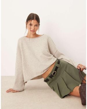 Jdy Boatneck Knitted Jumper - Natural