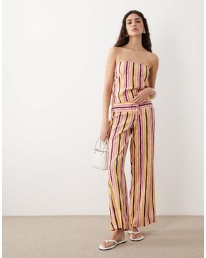 Mango Teen Straight Trouser With Tie Waist Co-ord - Natural