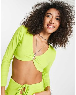 I Saw It First Crop Top With Metal - Green