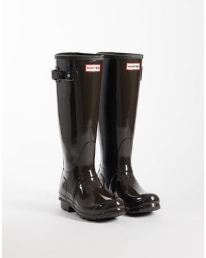 HUNTER Original hohe gloss-gummistiefel - Schwarz