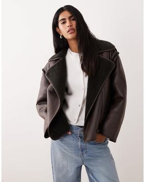 Vila Reversible Faux Shearling Jacket - Black