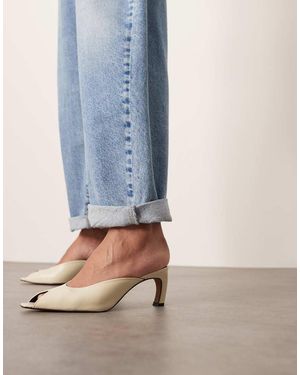 ARRANGE Agnes Premium Leather Heeled Mules - Pink