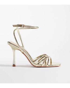 SIMMI Simmi London Wide Fit Amby Strappy Heeled Sandals - Metallic