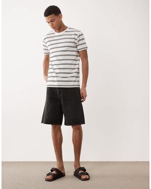 Abercrombie & Fitch – weite jeans-shorts - Natur