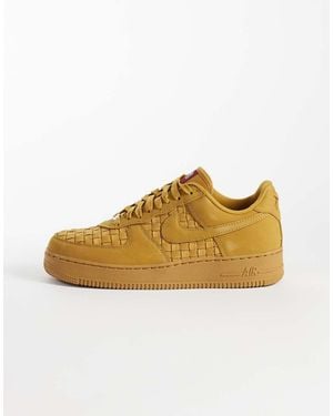 Nike Air Force 1 Low Retro Woven Suede Trainers - Brown