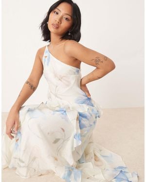 Ever New Petite One-shoulder Ruffle Maxi Dress - Natural