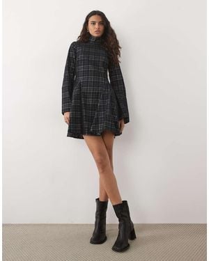 ASOS Funnel Neck Tailored Godet Mini Dress - White